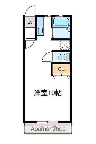 ハイツ遠山ⅡA(ワンルーム/1階)の間取り写真