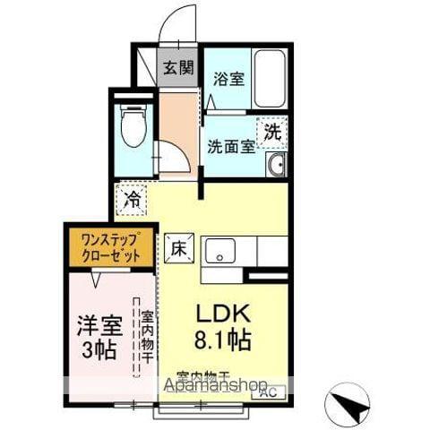 D-ROOM清水(1LDK/1階)の間取り写真
