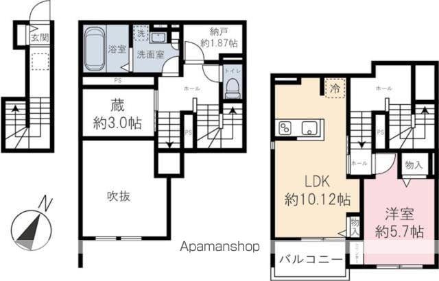 ROUTE RESIDENCE(1SLDK/2階)の間取り写真