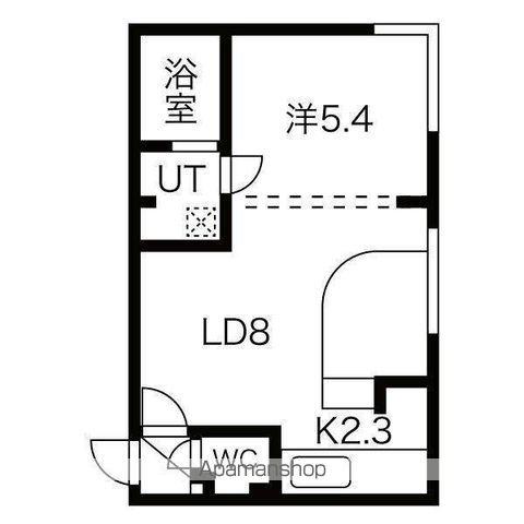 カレラ北大前(1LDK/4階)の間取り写真