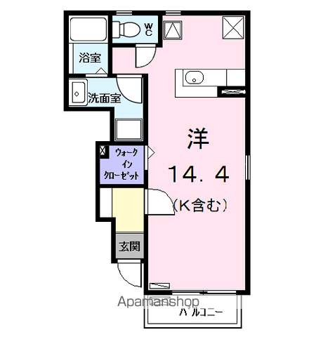 サニーシーズン(ワンルーム/1階)の間取り写真