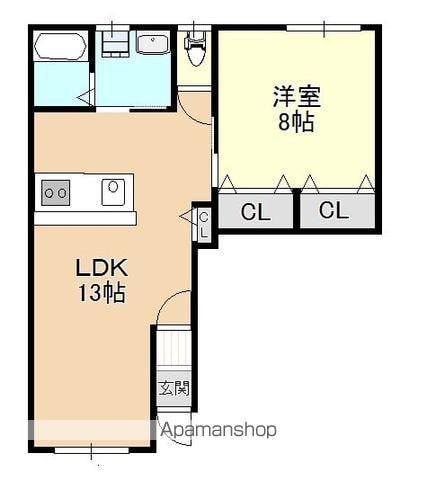 鐘はうす(1LDK/1階)の間取り写真