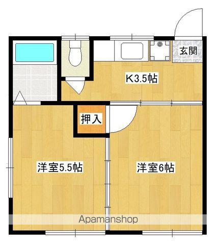 アーバン東(2K/2階)の間取り写真