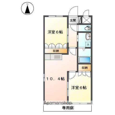 ルーラル1(2LDK/1階)の間取り写真
