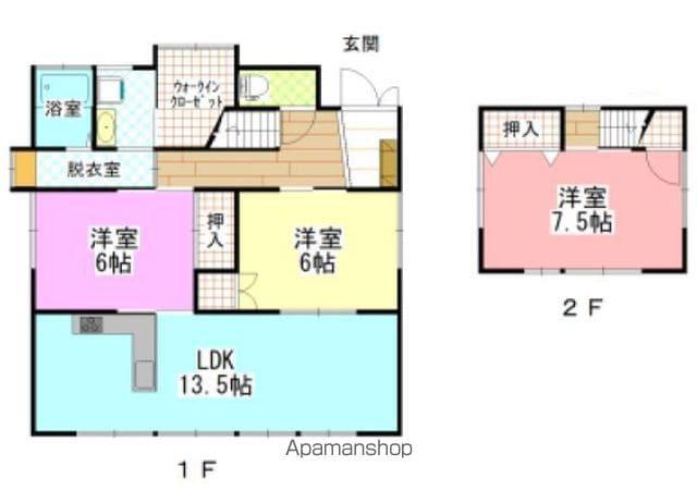 宇野線 備前西市駅 徒歩75分 2階建 築50年(3LDK)の間取り写真