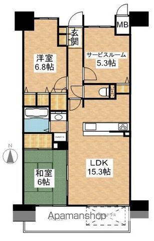 ロイヤルガーデン伊福町(2SLDK/3階)の間取り写真