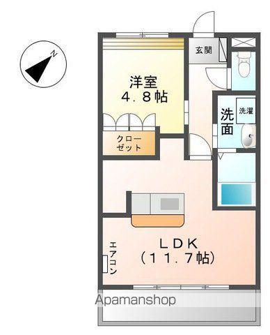 リレート・ブレス(1LDK/2階)の間取り写真