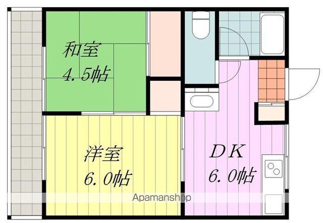 第二古照荘(2DK/2階)の間取り写真