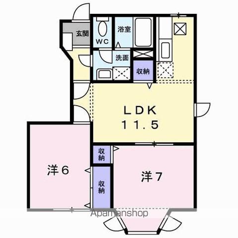 プレステ-ジ21Ⅰ(2LDK/1階)の間取り写真