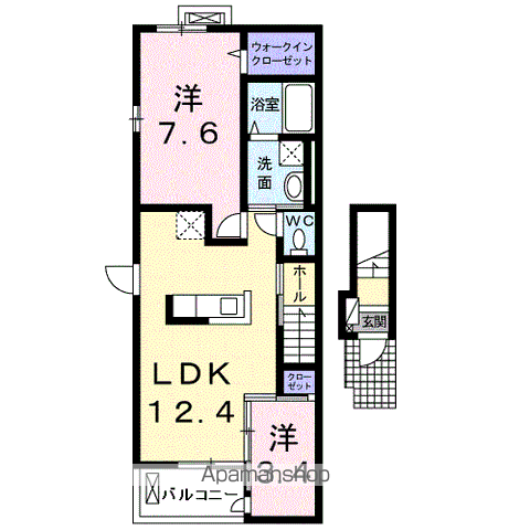 近江鉄道八日市線 新八日市駅 徒歩19分 2階建 築11年(2LDK/2階)の間取り写真