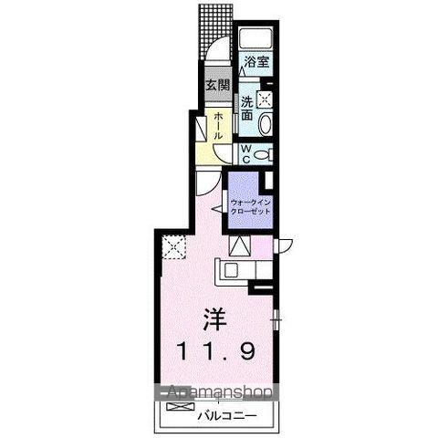 フェリーチェNⅠ(ワンルーム/1階)の間取り写真