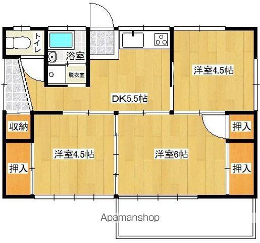 日豊本線 都城駅 バス乗車時間:10分 早水バス停で下車 徒歩6分 1階建 築51年(3DK)の間取り写真