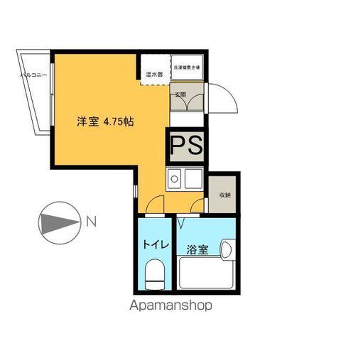 ヒルズ八王子(ワンルーム/2階)の間取り写真