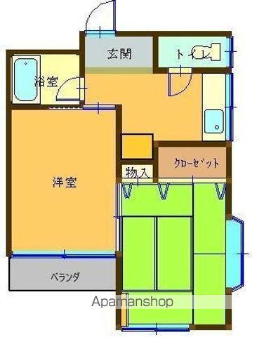 ローズパーク八木田(2K/3階)の間取り写真