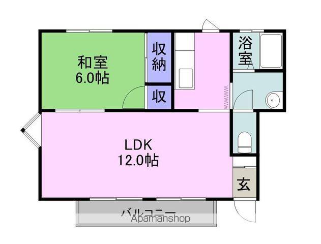 コーポオオタ(1LDK/2階)の間取り写真
