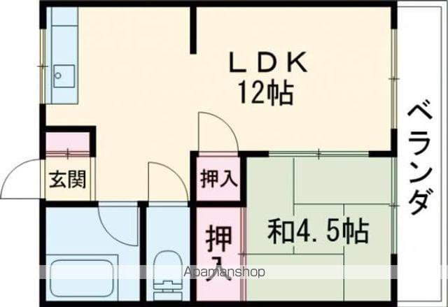 中央本線 新守山駅 徒歩5分 3階建 築47年(1LDK/2階)の間取り写真