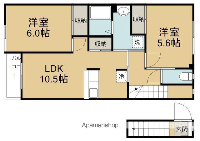 コンフォール(2LDK/2階)の間取り写真