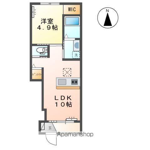 ブリーズ鹿又(1LDK/1階)の間取り写真