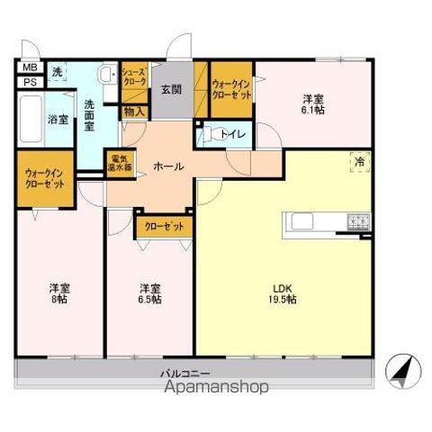 ROYAL イースト(3LDK/3階)の間取り写真