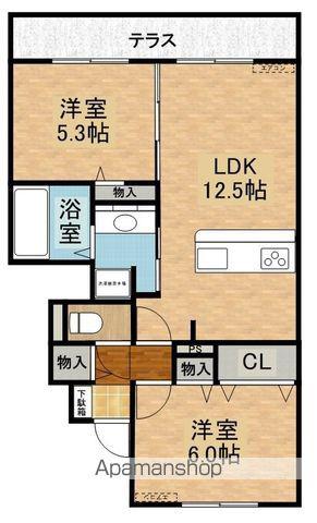 エクセレント花岡(2LDK/1階)の間取り写真