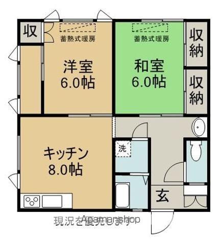 カスティージョN(2DK/2階)の間取り写真