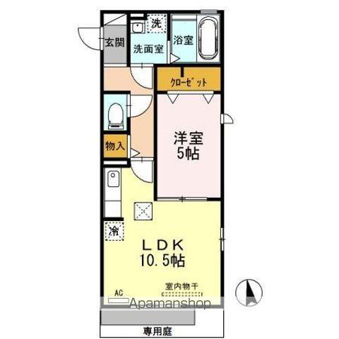 トレジャー(1LDK/1階)の間取り写真