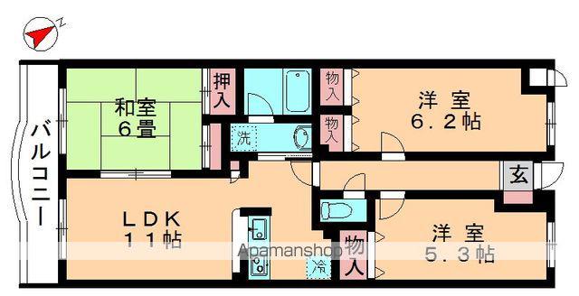 グランドステージ・コウB館(3LDK/3階)の間取り写真