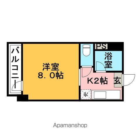 メディカルコーポⅠ(1K/2階)の間取り写真