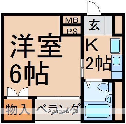 ドミール野末(1K/2階)の間取り写真