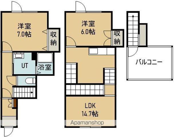 REKASARIKA(2LDK/1階)の間取り写真