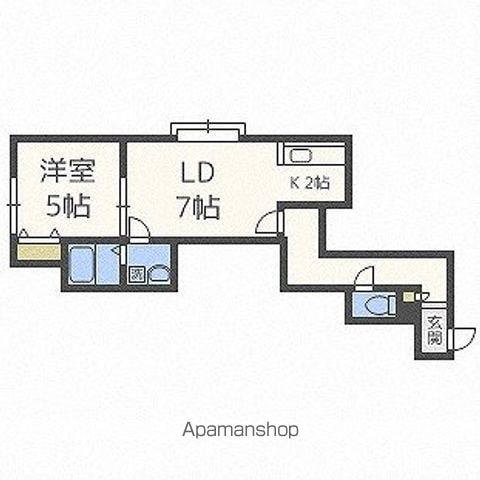 シュクルマノワール(1LDK/2階)の間取り写真