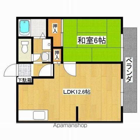 クレモナハイツ田寺(1LDK/1階)の間取り写真