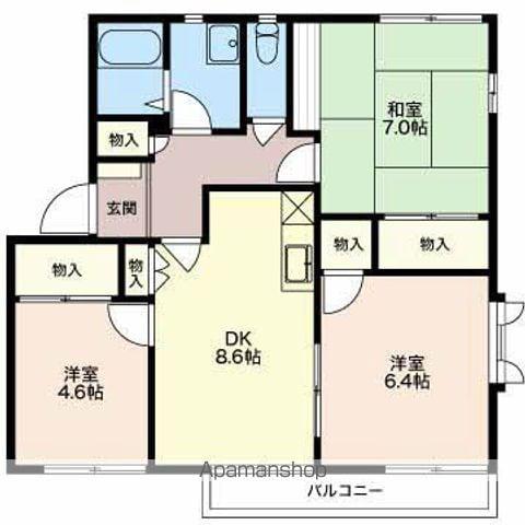 フレグランスアイビー B棟(3DK/2階)の間取り写真