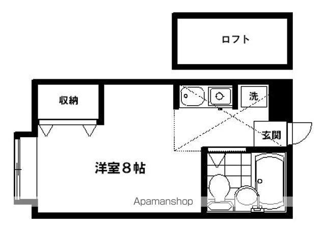 旭ヶ丘コンパウンド(ワンルーム/2階)の間取り写真