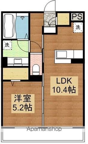 コスモポリス西条中央C棟(1LDK/1階)の間取り写真
