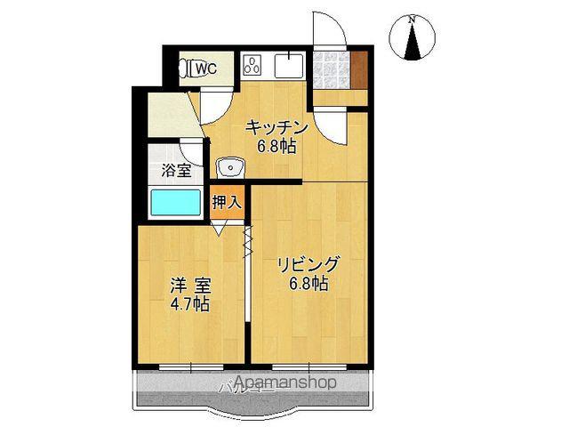 カーサ・ジュネス(1LDK/2階)の間取り写真