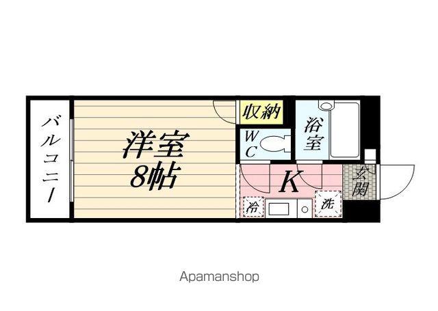 タートルストーンビル(ワンルーム/2階)の間取り写真