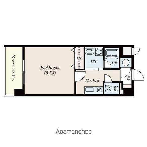CASTLE HILLS 柳ケ瀬(1K/3階)の間取り写真