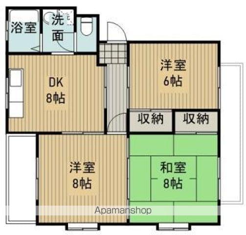 ガーデンシティハウスA棟(3DK/2階)の間取り写真