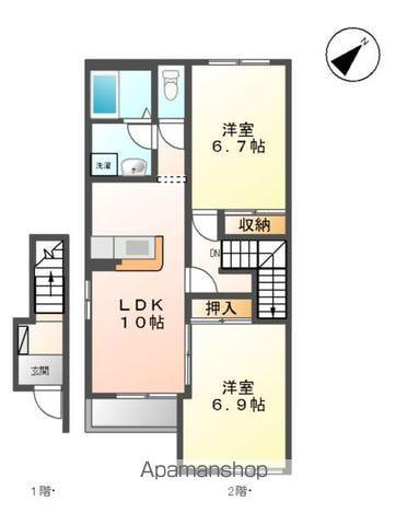 アンハイツ(2LDK/2階)の間取り写真
