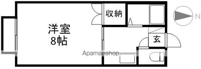 ハイツ高天(1K/2階)の間取り写真