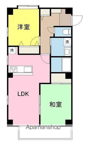 フォブールK&N(2LDK/2階)の間取り写真