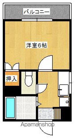 鹿児島市谷山線 荒田八幡駅 徒歩4分 5階建 築31年(1K/5階)の間取り写真