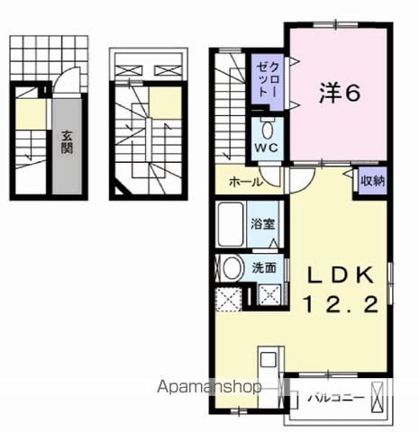 キャパシティ Ⅴ(1LDK/3階)の間取り写真