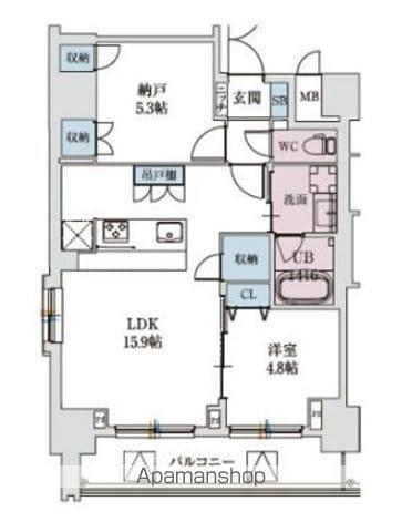 SPRANDID上本町ウエストⅠ(2LDK/5階)の間取り写真
