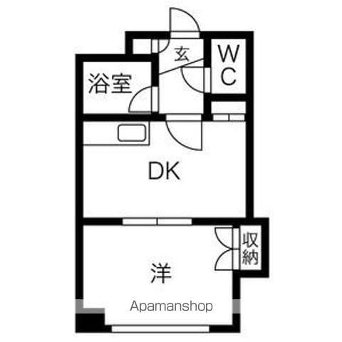 マルシンビル(1DK/3階)の間取り写真