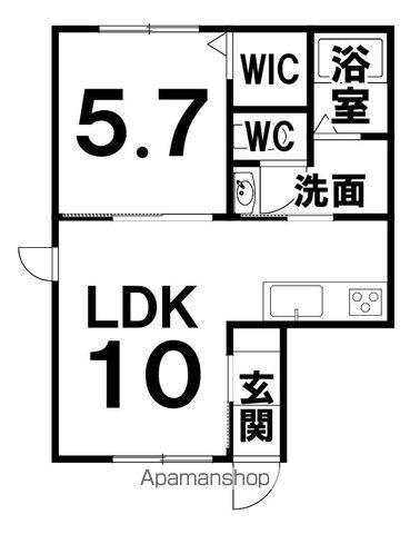 アプリコット緑ヶ丘(1LDK/2階)の間取り写真