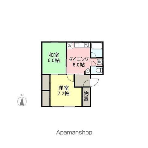 ドミール市川(2DK/2階)の間取り写真