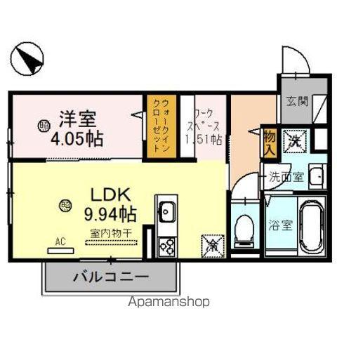 リバーハイツ唐崎(1LDK/2階)の間取り写真