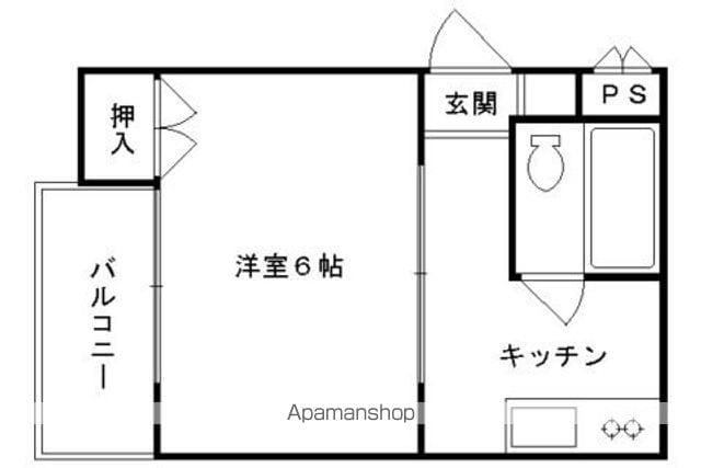 コートハウス紫明(1K/2階)の間取り写真